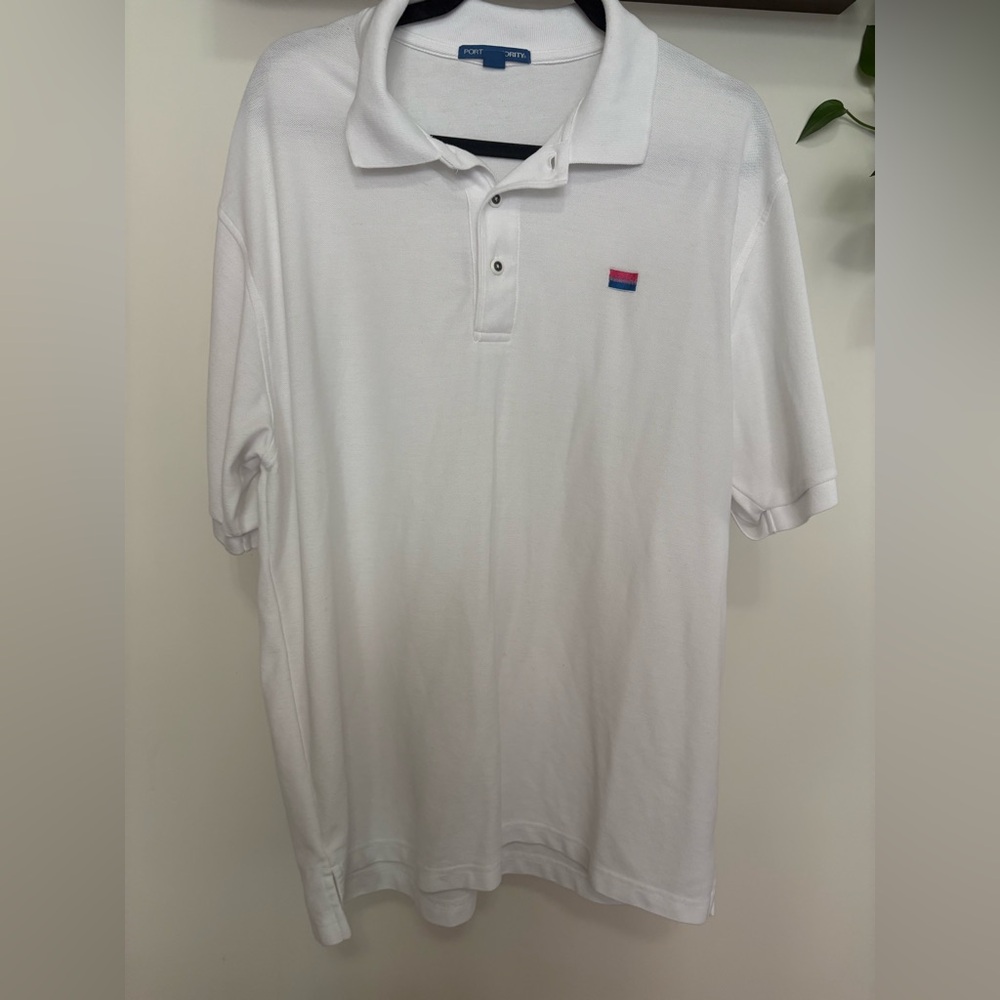 Port Authority White Polo Shirt with Logo